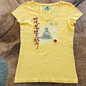 Lucky Brand Vintage Embroidered V Neck Tee